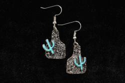 Silver Strike Ladies Earrings Cactus Turquoise by M&F Western