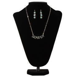 Silver Strike Ladies Earrings and Necklace Set Howdy Turquoise by M&F Western