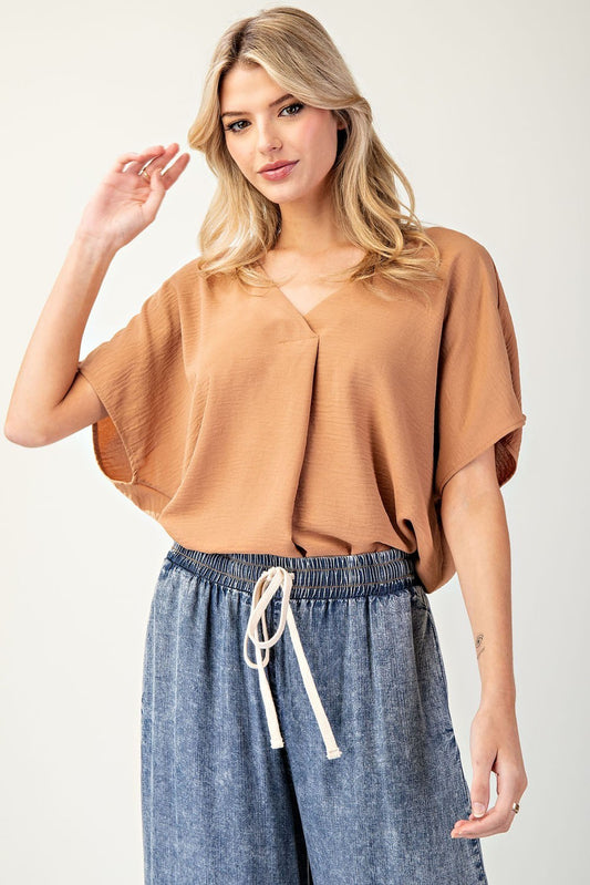 Short Sleeve V Neck Top by ee:some