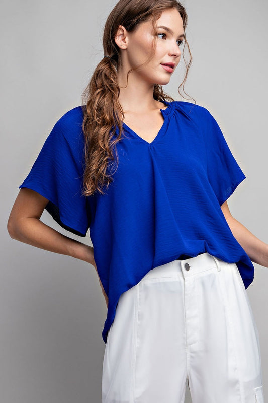 V Neck SHort Sleeve Blouse Shirt by ee:some