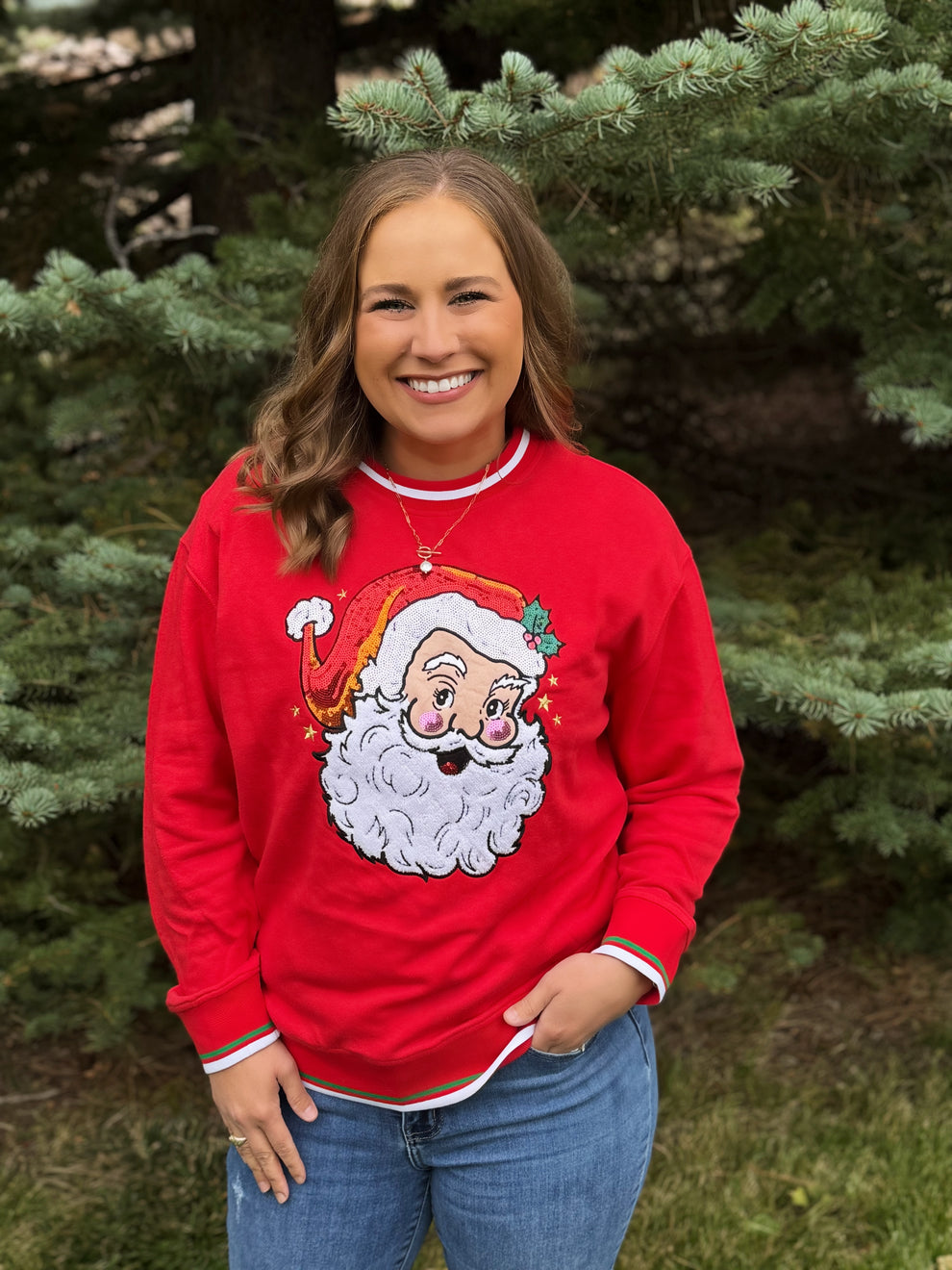 Santa Sweater in Red by Washco Apparel