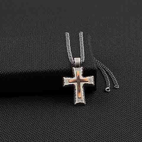 Twister Men's Cross Necklace 22"