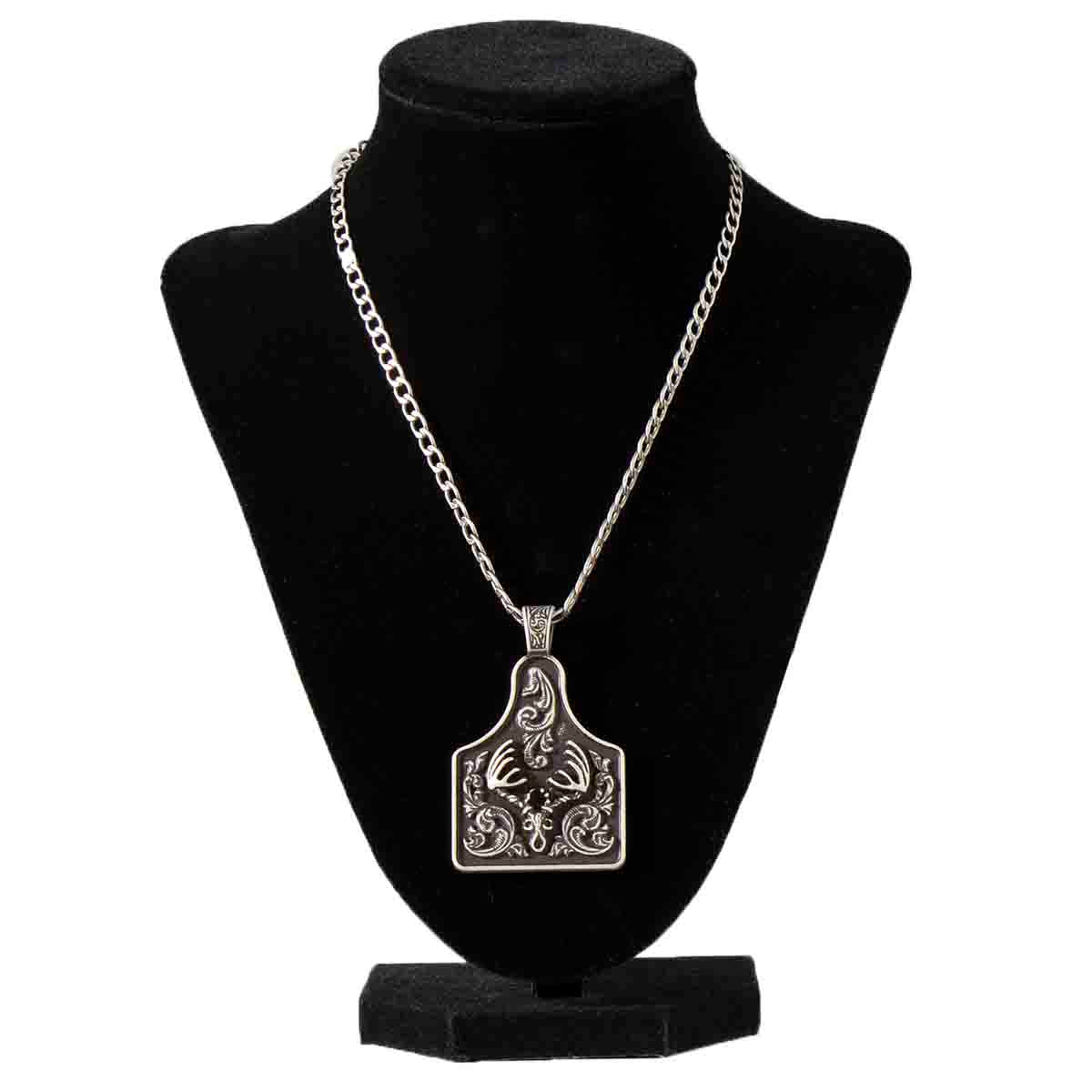 Twister Men's Deer Skull Necklace 24"