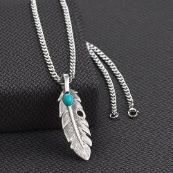 Turquoise Feather Twister Mens Necklace by M&F Western
