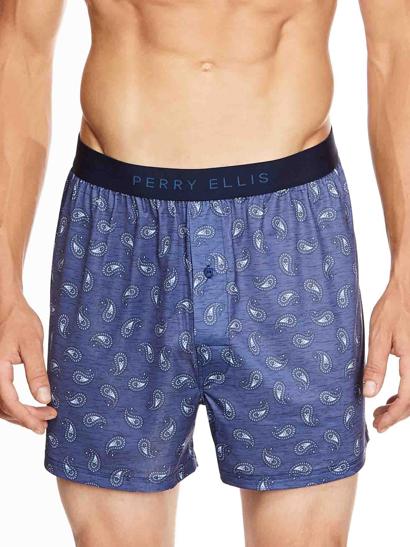 Perry Ellis Luxe Boxer Shorts Textured Paisley