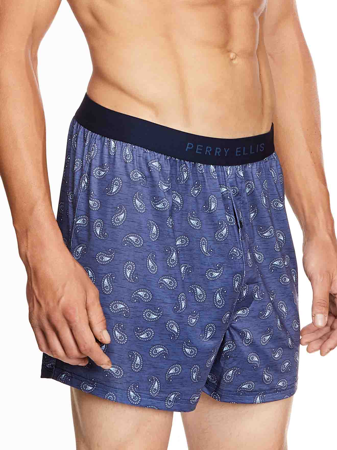 Perry Ellis Luxe Boxer Shorts Textured Paisley