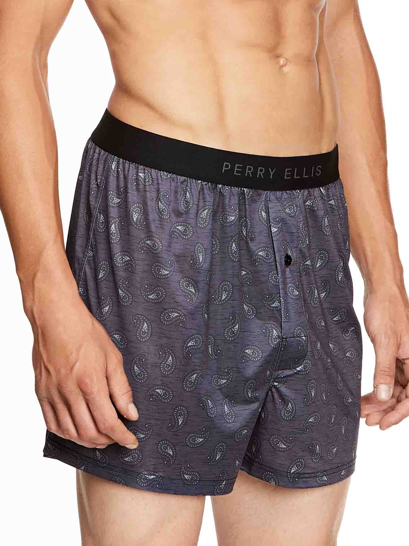 Perry Ellis Luxe Boxer Shorts Textured Paisley