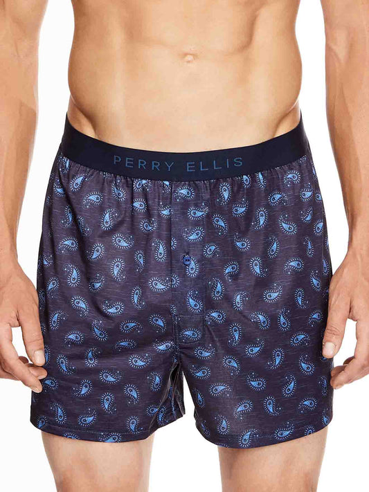 Perry Ellis Luxe Boxer Shorts Textured Paisley