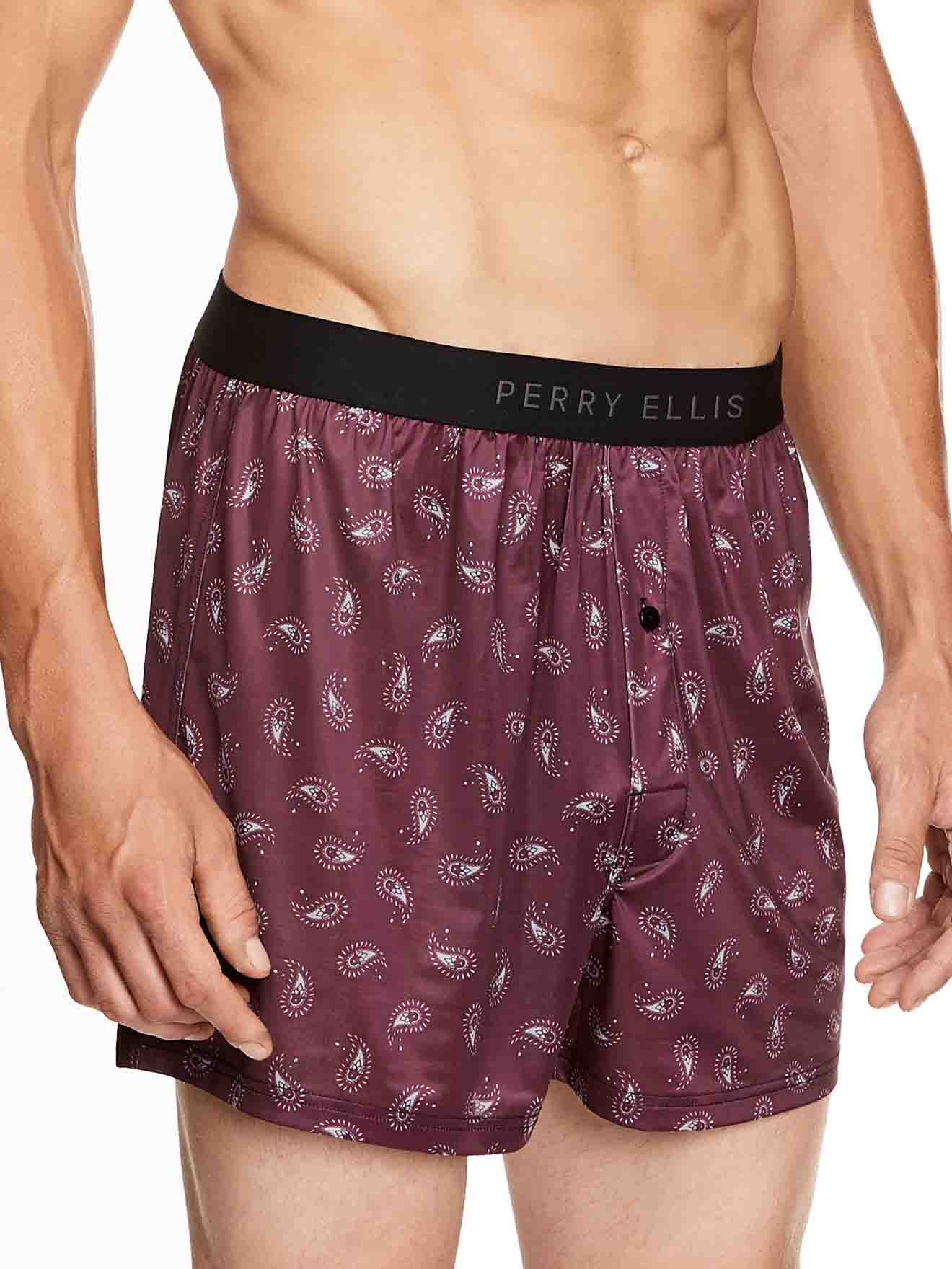 Perry Ellis Luxe Boxer Shorts Textured Paisley