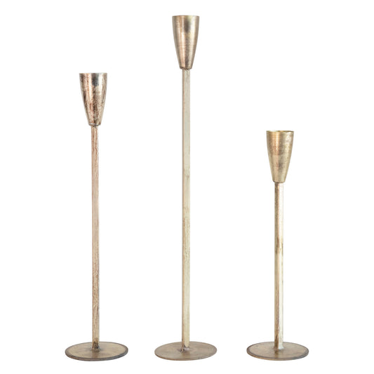Metal Taper Holders with Antique Finish, Set of 3 by Creative Co-Op