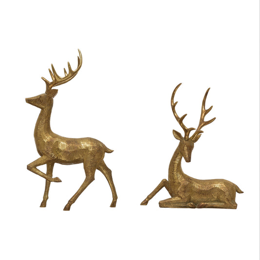 Resin Deer, Gold Finish, 2 Styles by Creative Co-Op