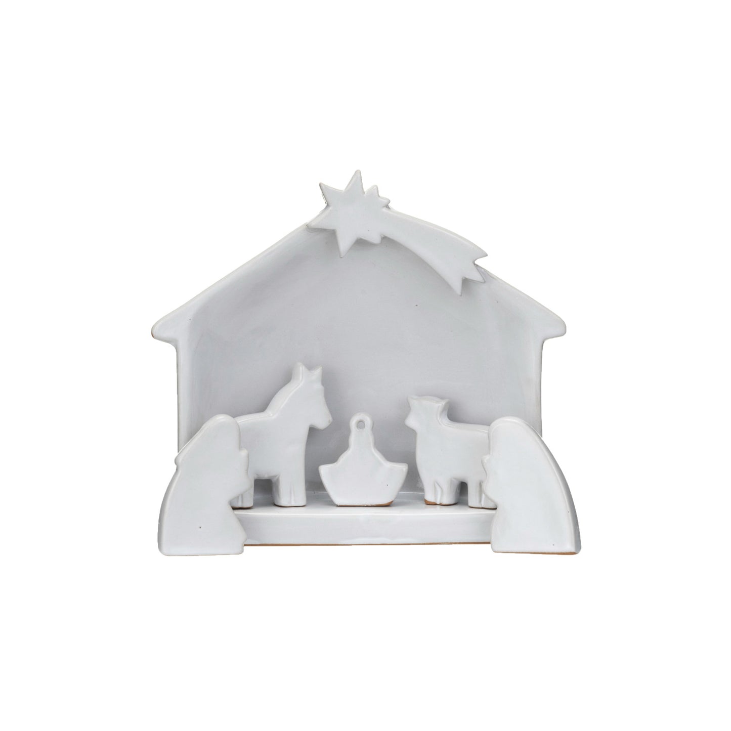 Stoneware Nativity, Reactive Glaze, White, Set of 6 (Each One Will Vary) by Creative Co-Op