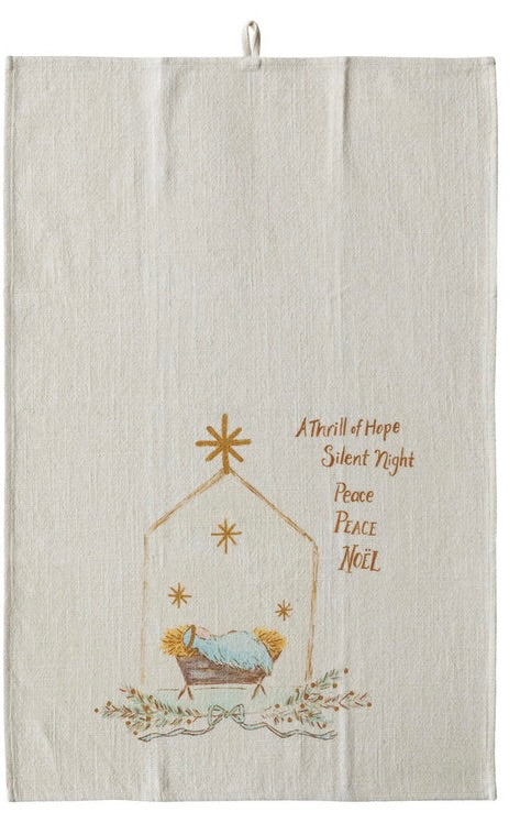 Cotton Printed Tea Towel with Holiday Image/Saying, 3 Styles by Creative Co-Op