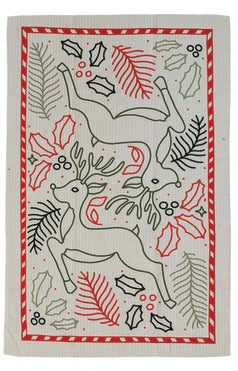 Recycled Microfibre Tea Towel with Holiday Pattern, 12 Styles by Creative Co-Op