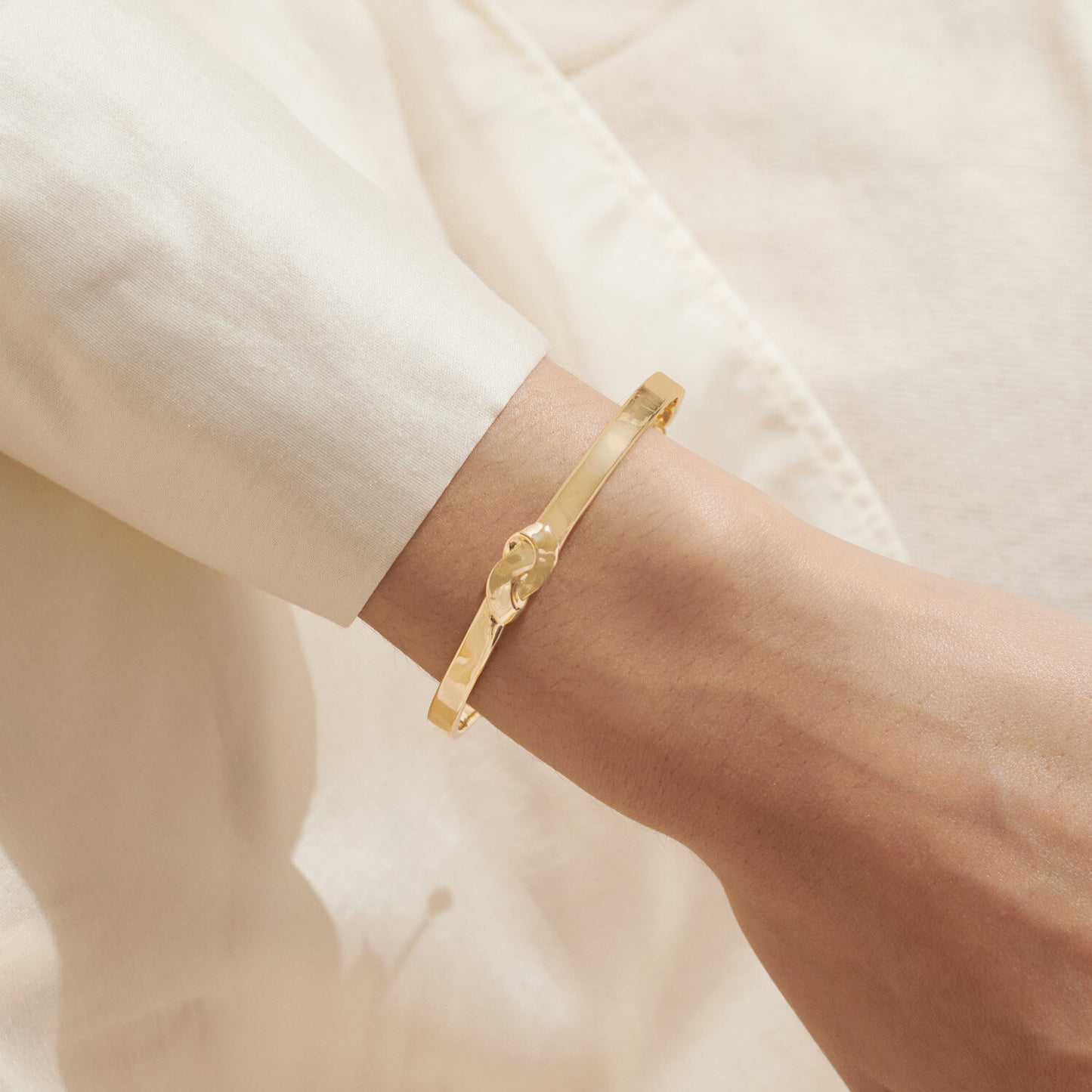 Knot Bangle Bracelet Bar In Gold-Tone Plating by A Littles & Co