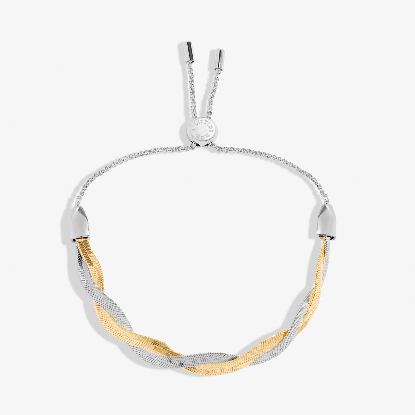 Twisted Snake Chain Bracelet Bar In Silver And Gold-Tone Plating by A Littles & Co