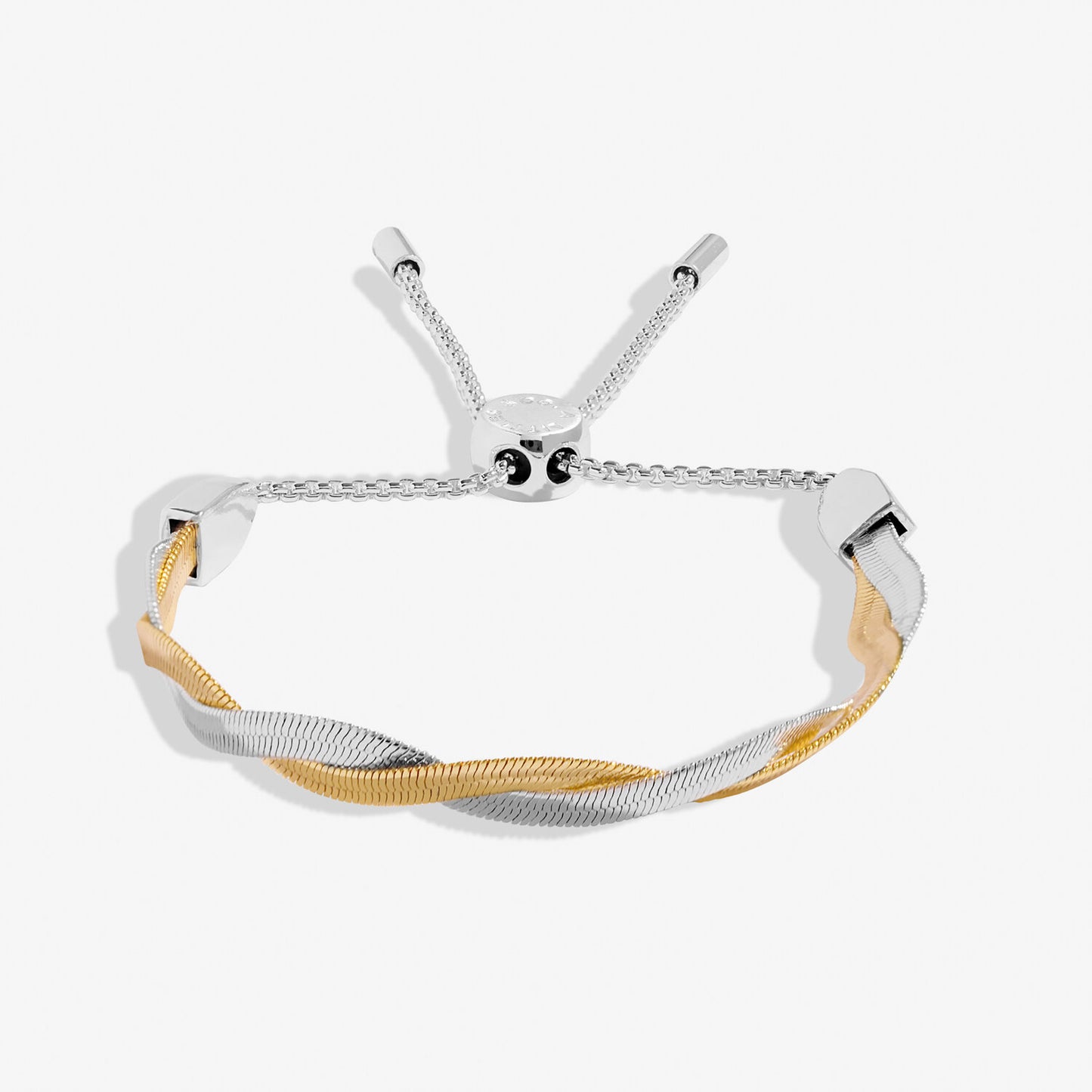 Twisted Snake Chain Bracelet Bar In Silver And Gold-Tone Plating by A Littles & Co