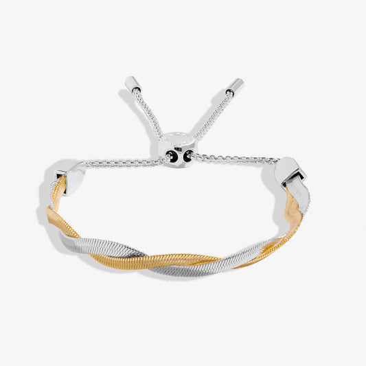 Twisted Snake Chain Bracelet Bar In Silver And Gold-Tone Plating by A Littles & Co