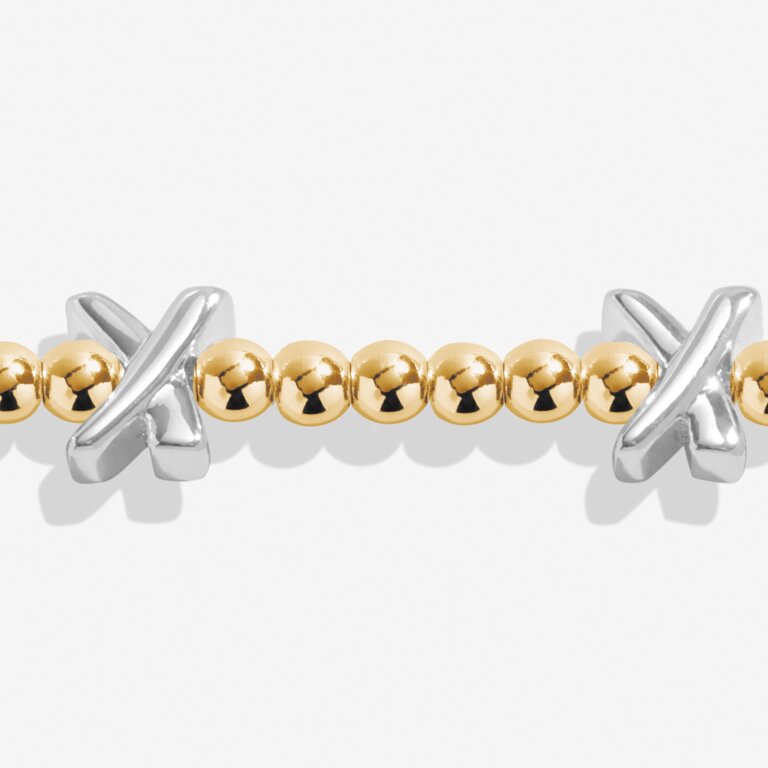 Kisses Bracelet Bar In Silver And Gold-Tone Plating by A Littles & Co