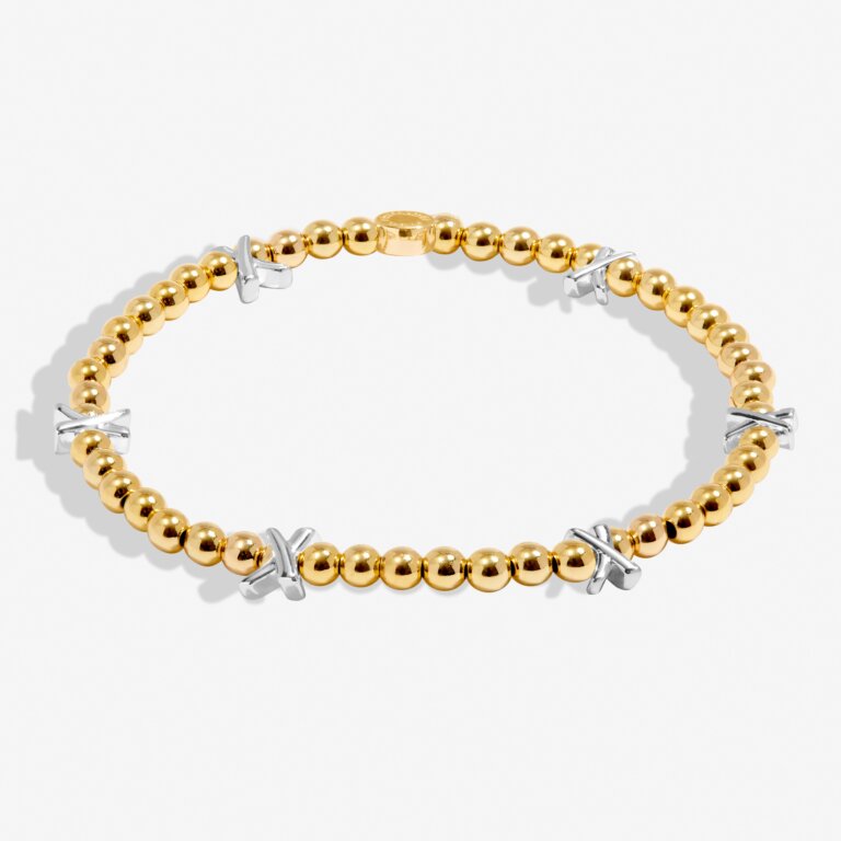Kisses Bracelet Bar In Silver And Gold-Tone Plating by A Littles & Co