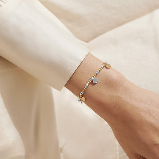 Hearts Bracelet Bar In Silver And Gold-Tone Plating by A Littles & Co