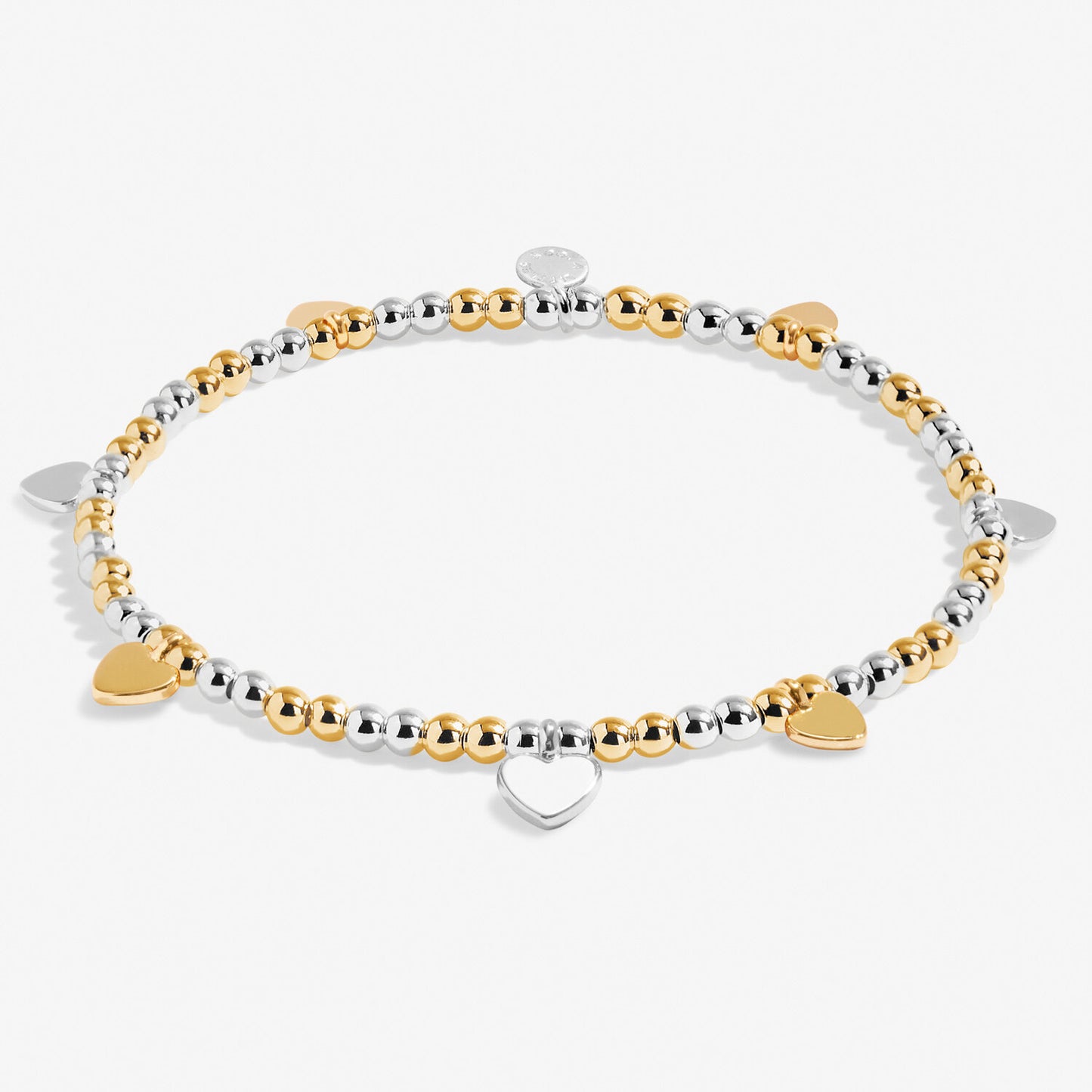 Hearts Bracelet Bar In Silver And Gold-Tone Plating by A Littles & Co
