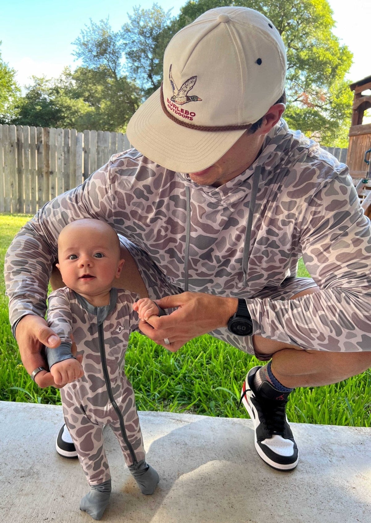 Classic Deer Camo Baby Zip Up by Burlebo