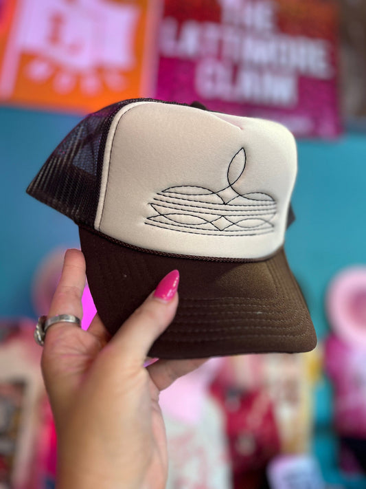 Western Boot Stitch Trucker Cap
