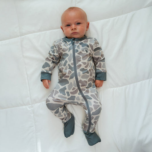 Classic Deer Camo Baby Zip Up by Burlebo
