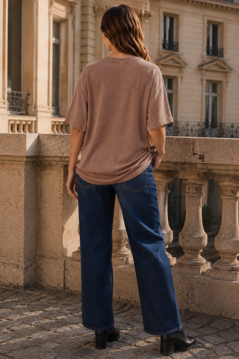 Halo Ribbed Shirt by Dear Scarlett