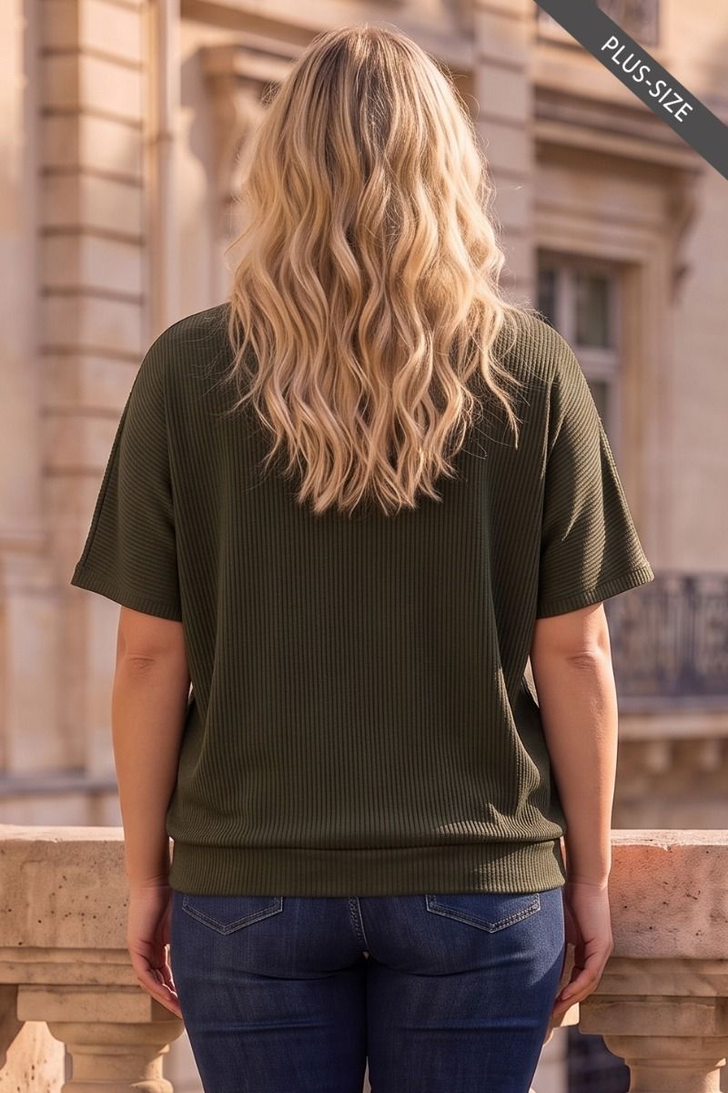 Halo Ribbed Plus Size Shirt by dear scarlett