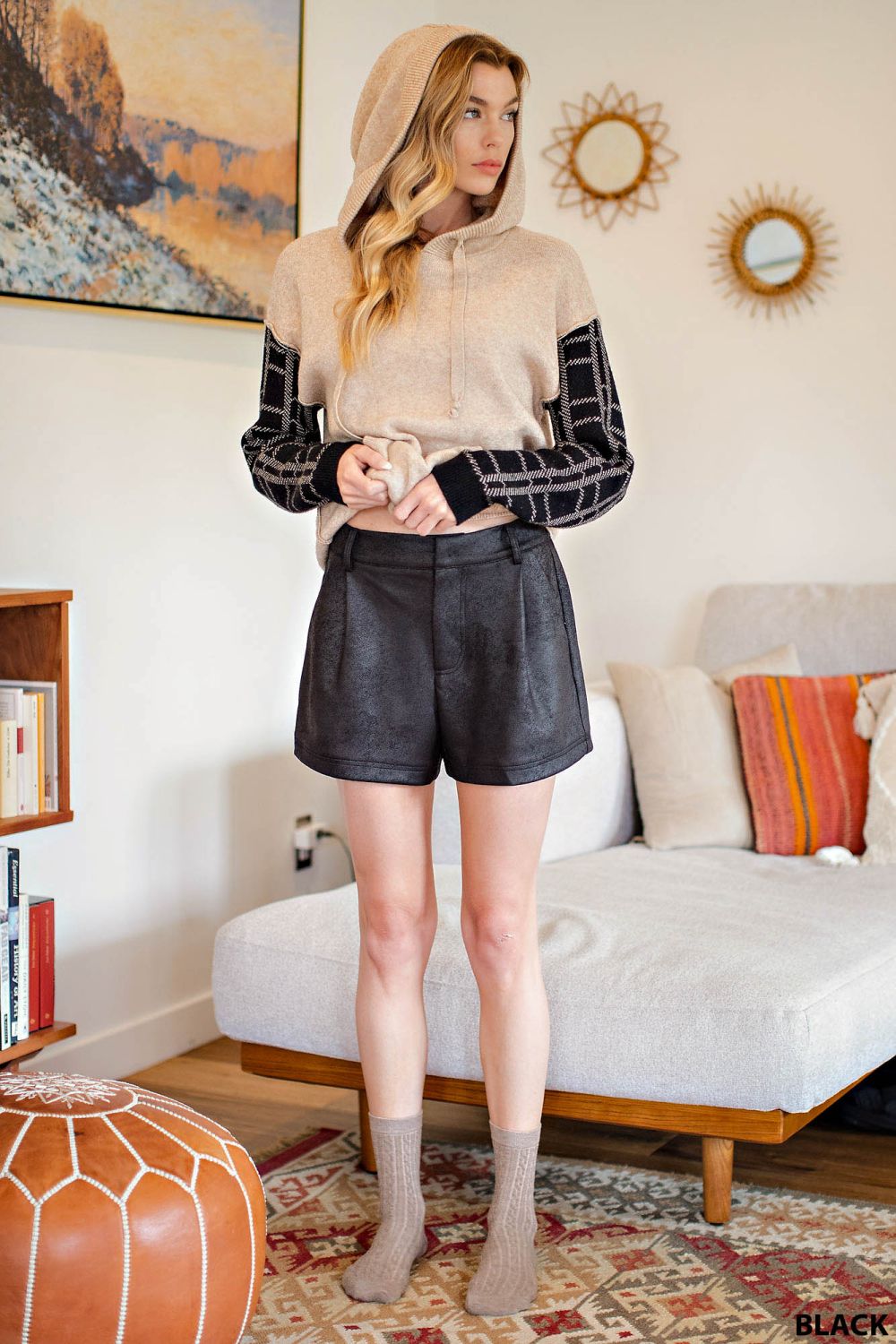 Faux Leather Shorts
