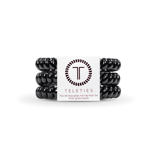 Jet Black Small Hair Ties by Teleties