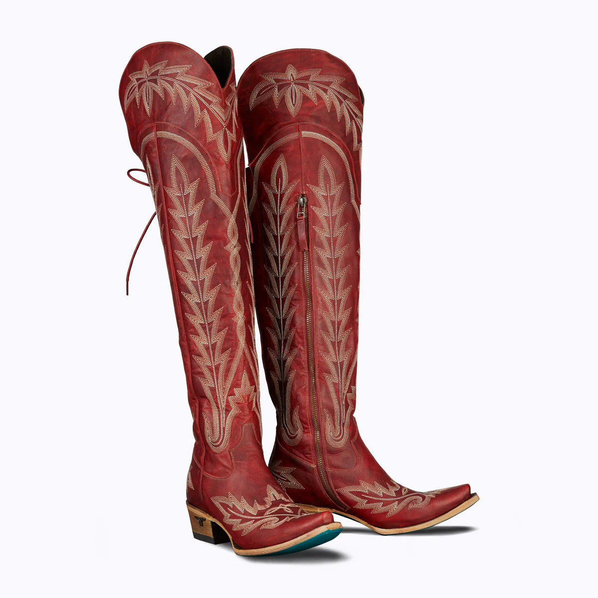 The Lexington OTK Boot in Smoldering Ruby by Lane Boots P NEMIR Dry Goods Co