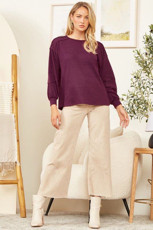 Two Tone Hacci Top by Andree by Unit