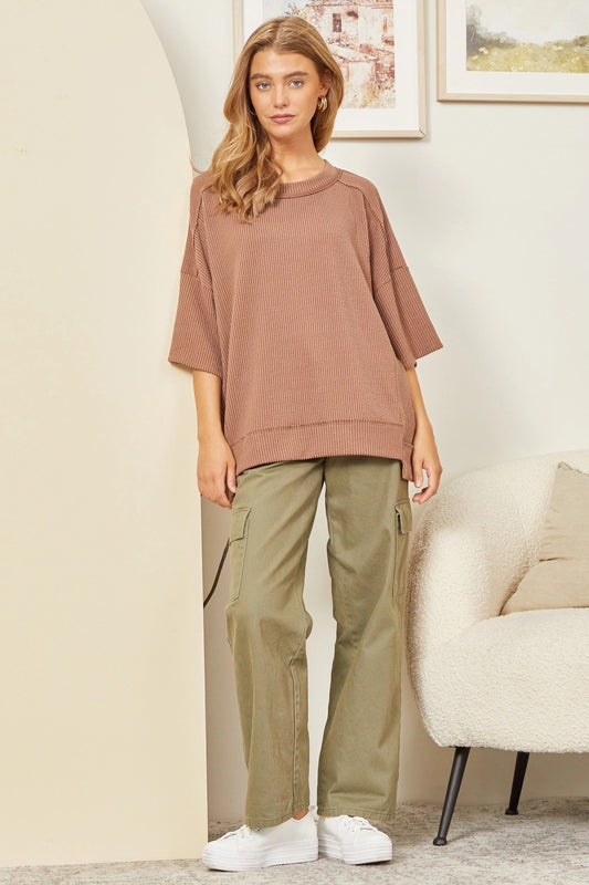 Half Sleeve Knit Top by Andree by Unit