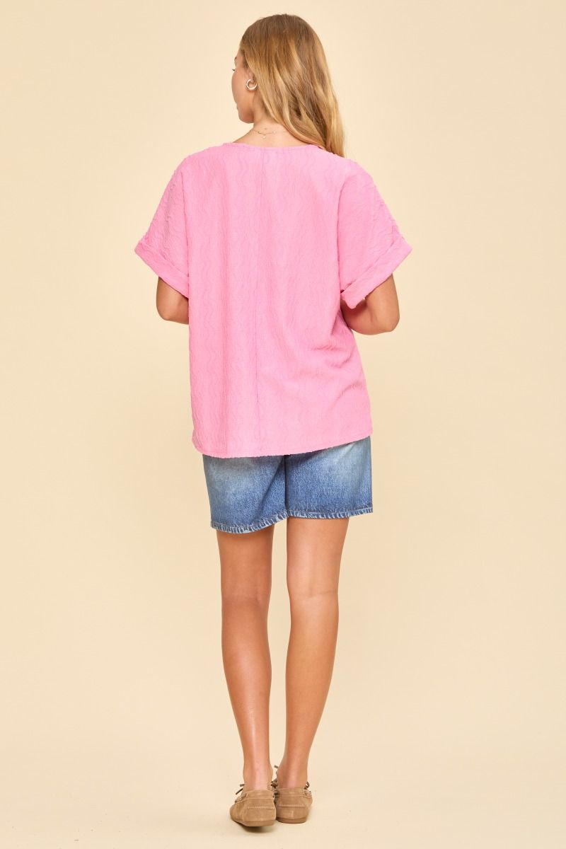 Pink Wavy Pattern Shirt by dear scarlett