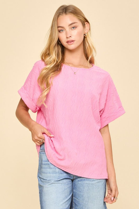 Pink Wavy Pattern Shirt by dear scarlett