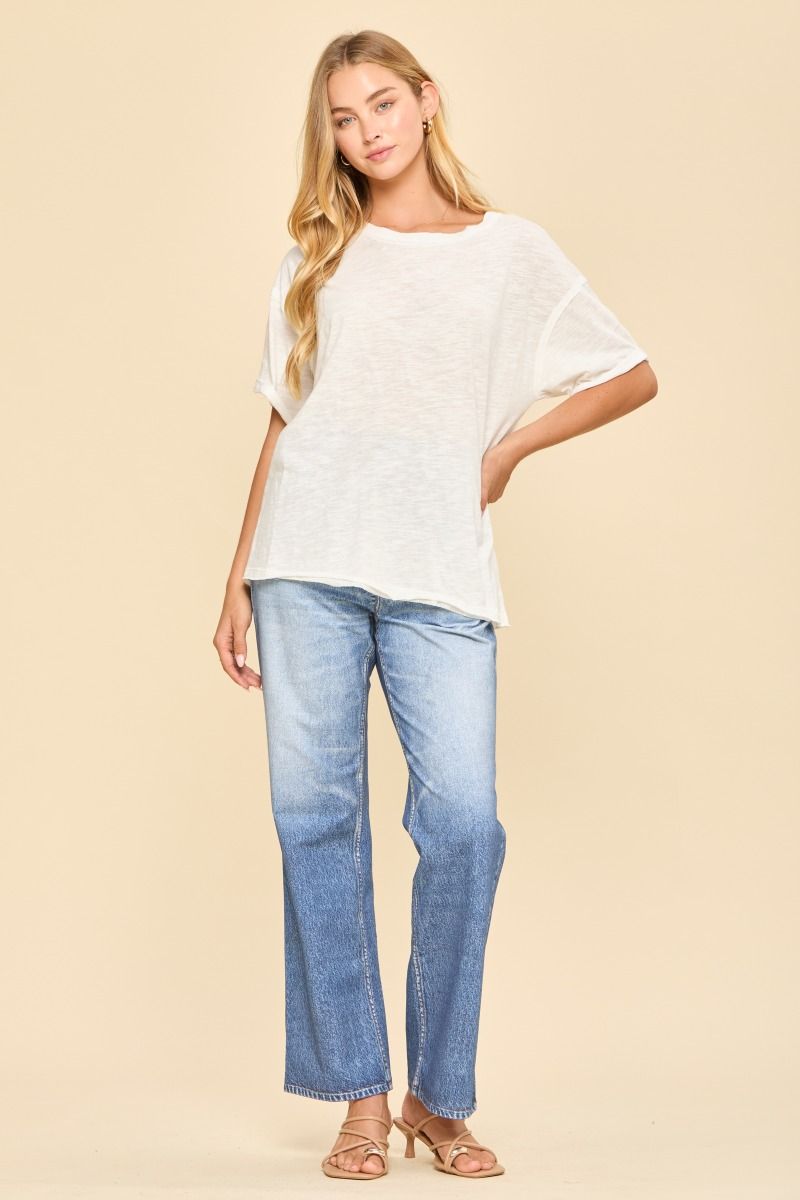 Basic Short Sleeve in Ivory by dear scarlett