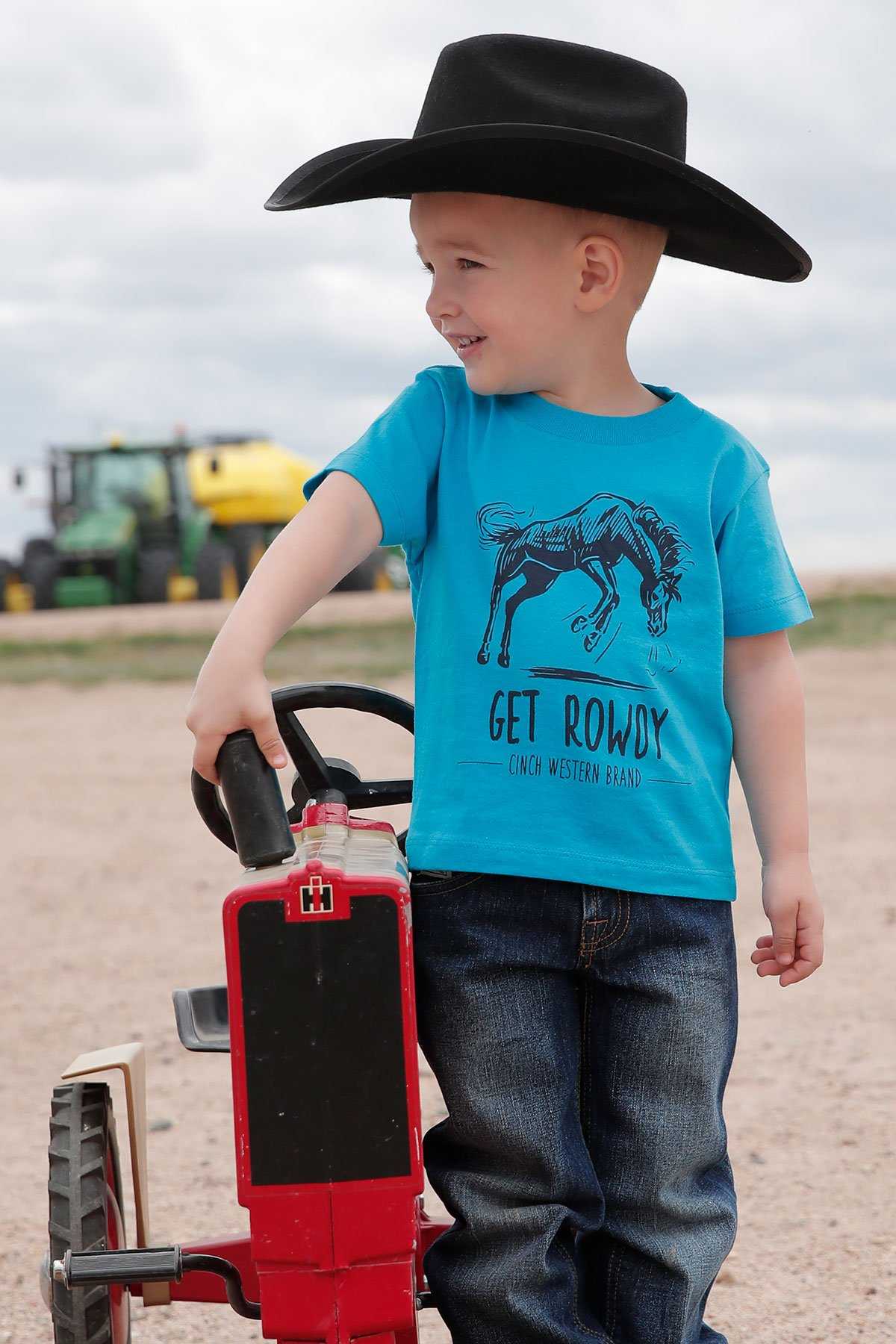 Cinch Infant Get Rowdy Tee Turquoise