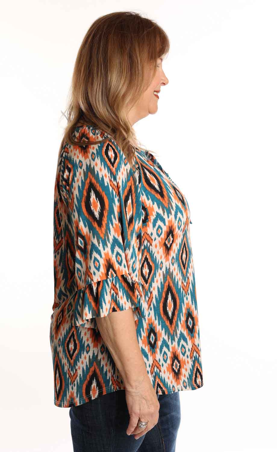 Dear Scarlett Top Teal-Rust
