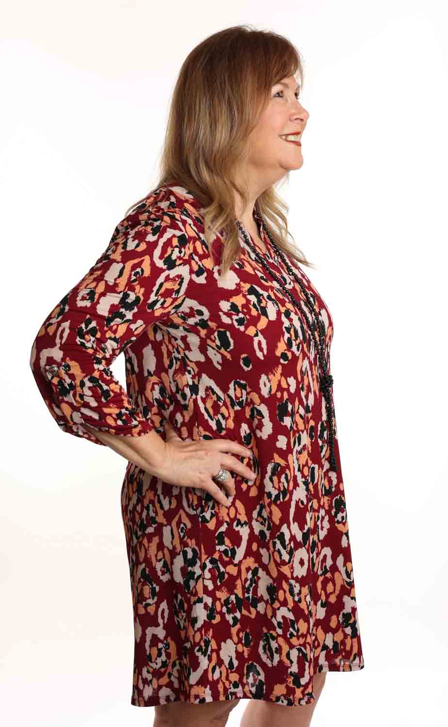Dear Scarlett Scarlett V-Neck Dress Wine Multi
