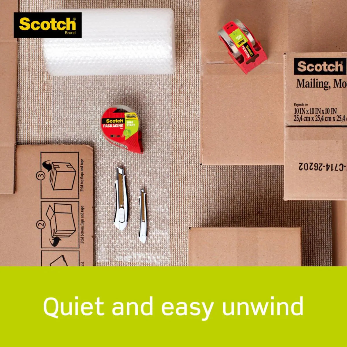 Scotch Clear Shipping/Packaging Tape with Dispenser by 3M