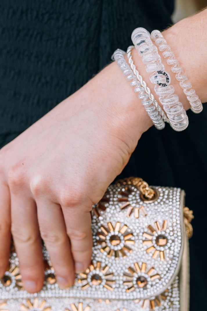 Silver Slay Small Hair Ties by Teleties