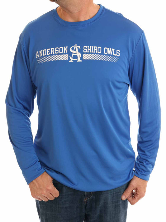 Anderson Shiro Owls Rising Performance LSL Crew T-Shirt Royal