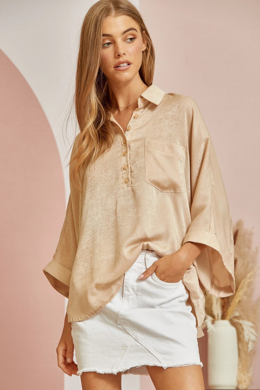 Chic Oversized Dolman Sleeve Top