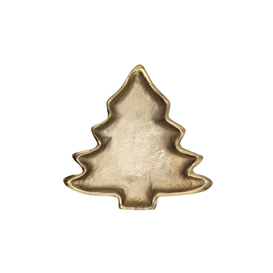 Aluminum Tree Shaped Dish, Gold Finish, from Creative Co-Op