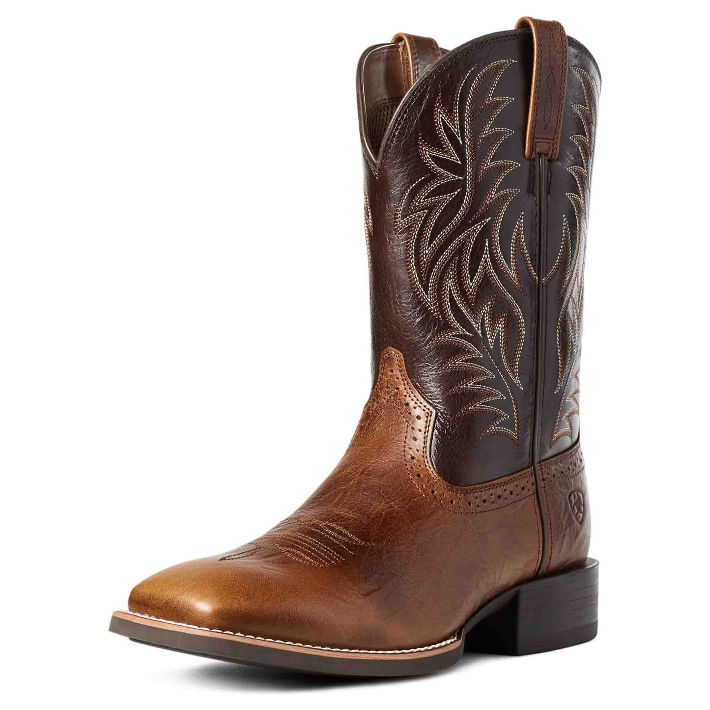 Mens Ariat Sport Western Wide Square Toe Boots Peanut Butter-Chaga Brown