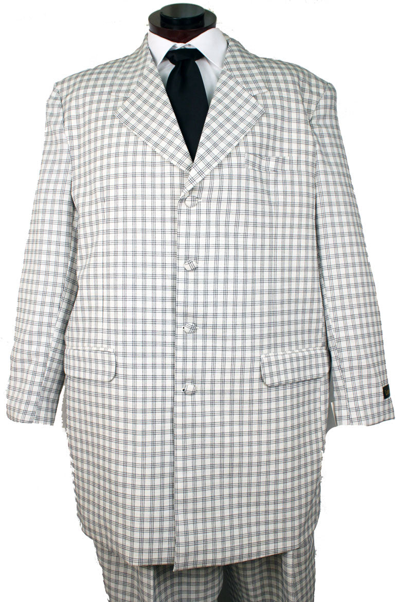 VIC Mens Suit 4SQ76 WhiteBlack 52R