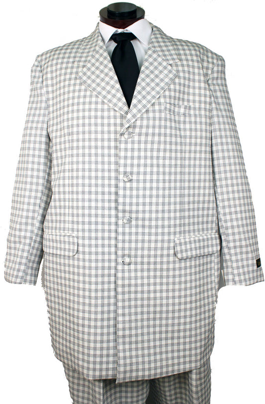 VIC Mens Suit 4SQ76 WhiteBlack 52R